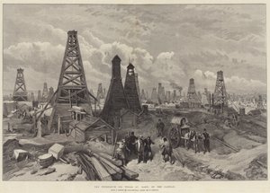 O Petroleum Oil Wells em Baku, no Cáspio